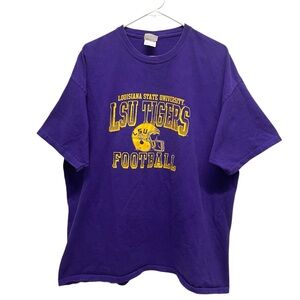 Vintage 90s-Y2K LSU Tigers Football Purple T-Shirt // 2XL